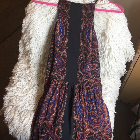 Free People Black and Orange Paisley Maxi Dress - Picture 1 of 7